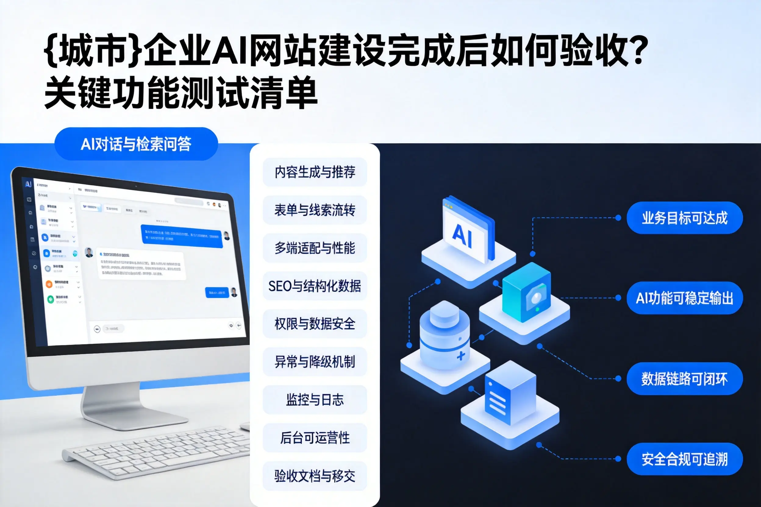 聊城企业AI网站建设完成后如何验收?关键功能测试清单