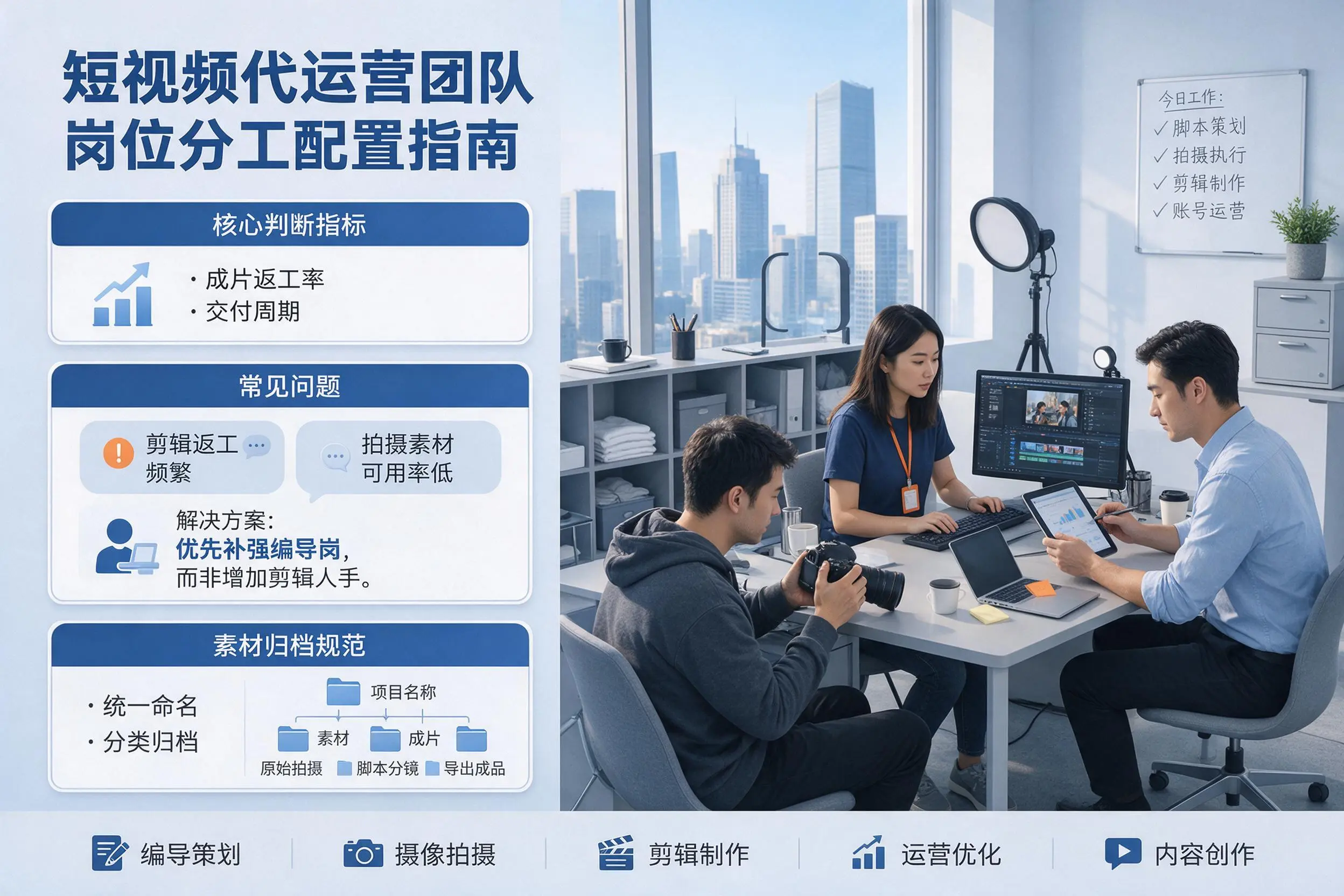短视频代运营团队如何配置?聊城企业岗位分工科普说明