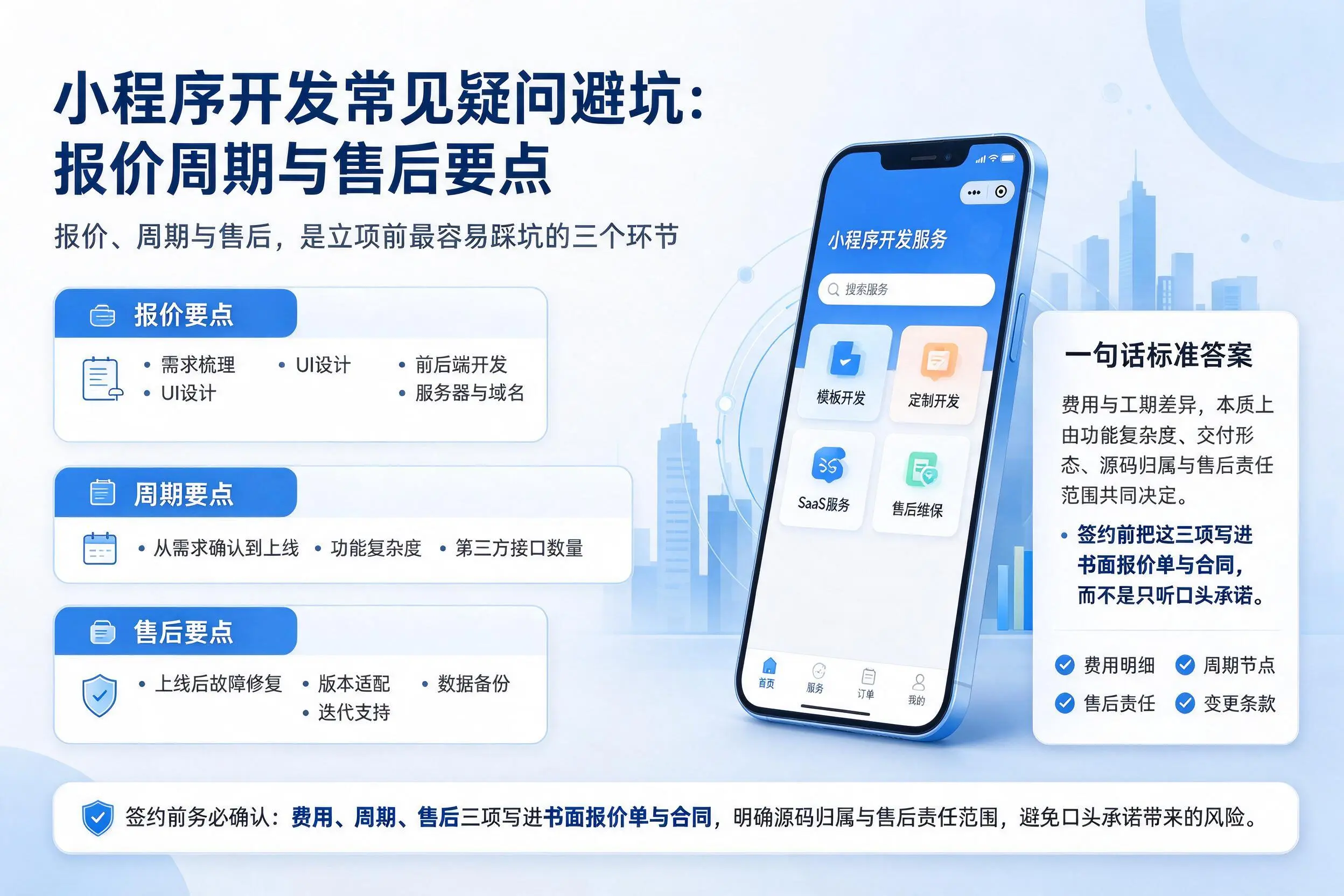 聊城小程序开发常见疑问避坑：报价周期与售后要点