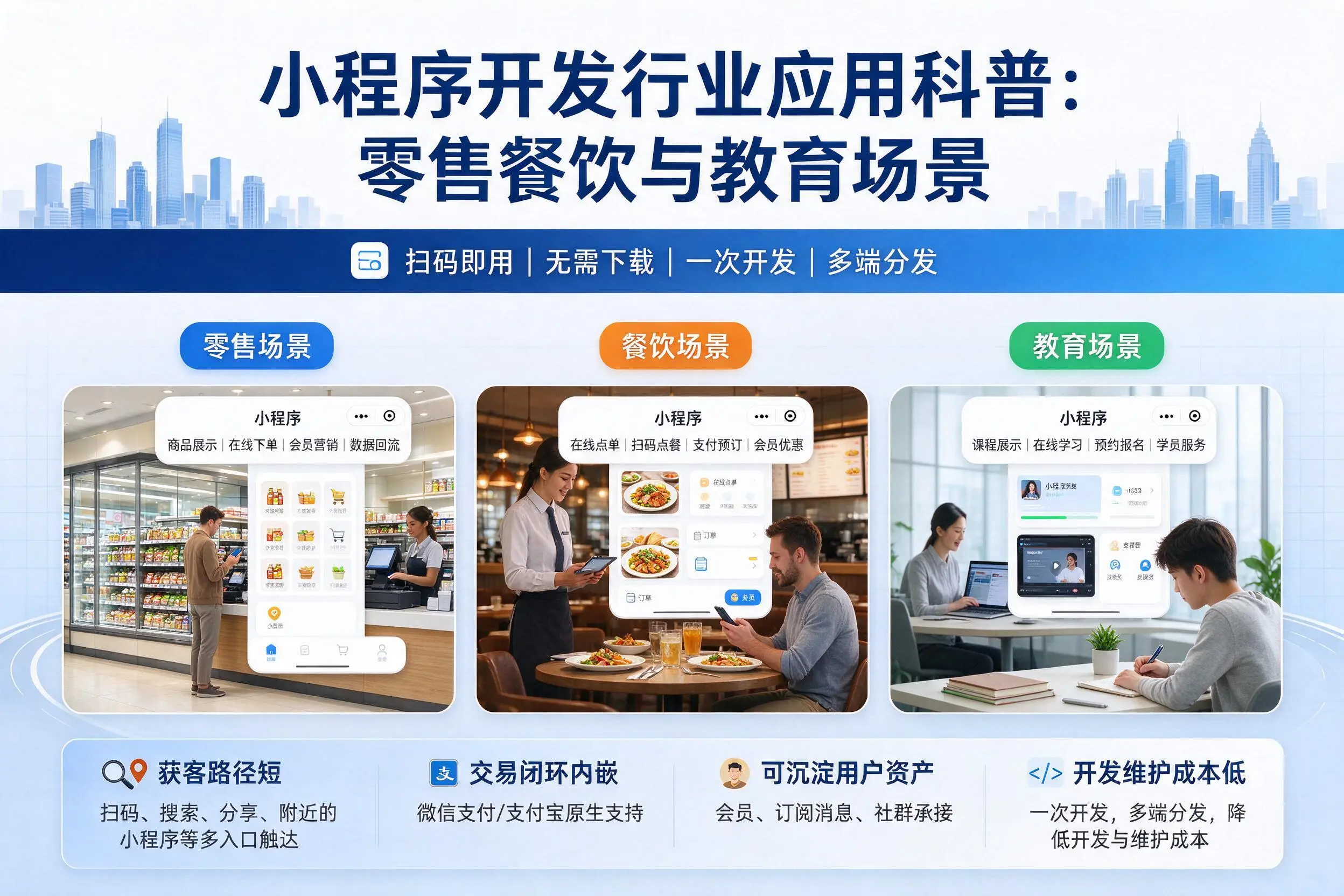 聊城小程序开发行业应用科普：零售餐饮与教育场景
