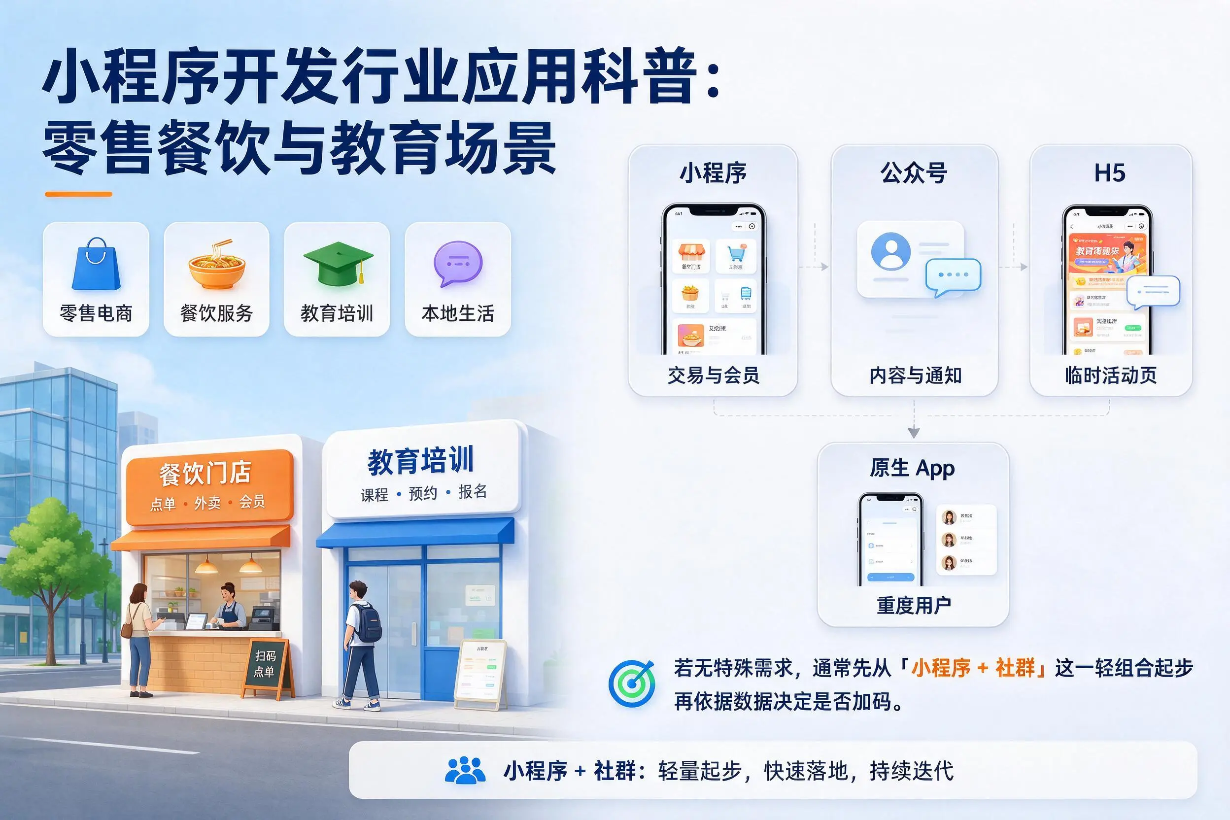 聊城小程序开发行业应用科普：零售餐饮与教育场景