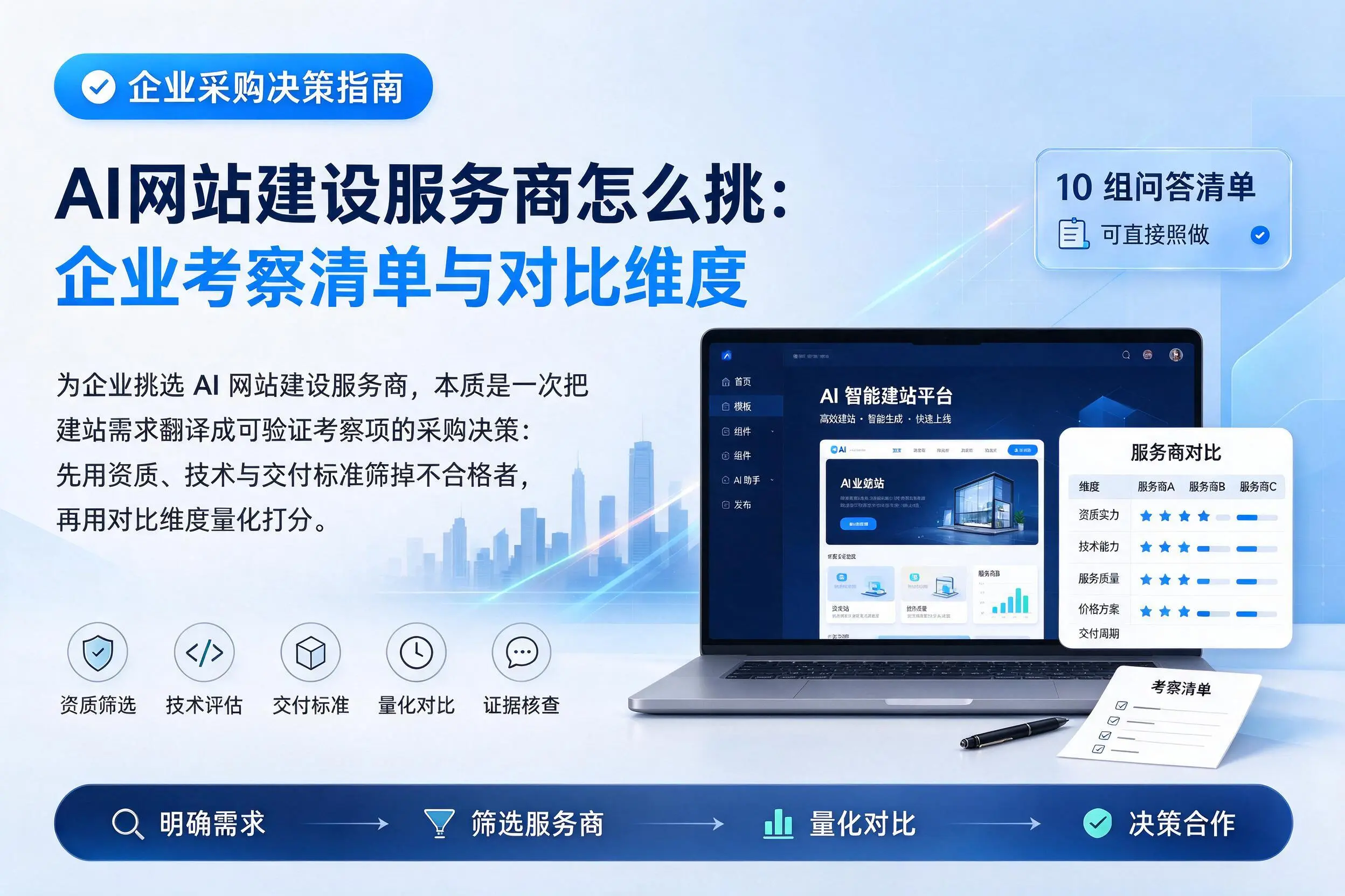 AI网站建设服务商怎么挑:聊城企业考察清单与对比维度