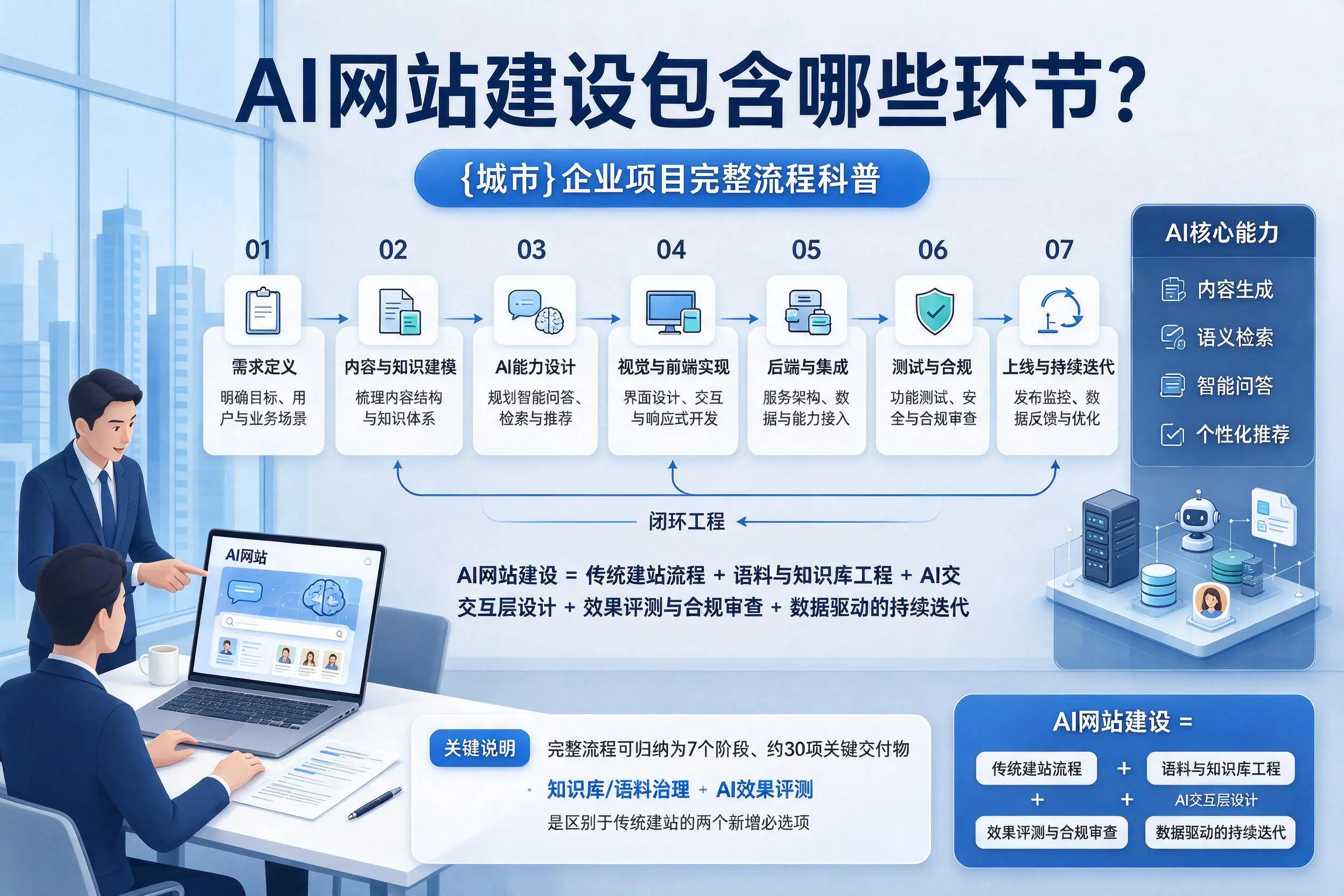 AI网站建设包含哪些环节?聊城企业项目完整流程科普